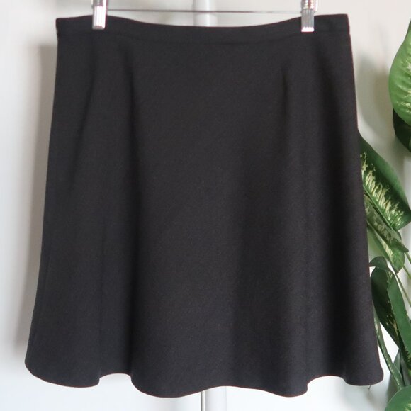 Theory Dark Grey Wool A-Line Skirt Size 10 Minimalist Office Classic Career - Picture 3 of 7